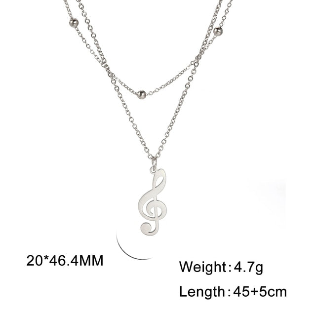 Music Note Multilayer Necklace