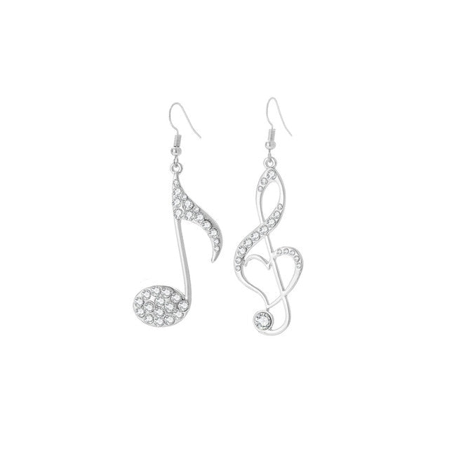 Free - Heart Music Notes Drop Earrings
