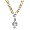 Crystal Music Notes Pendant Necklace