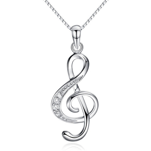 Free - Treble Clef Silver Necklace