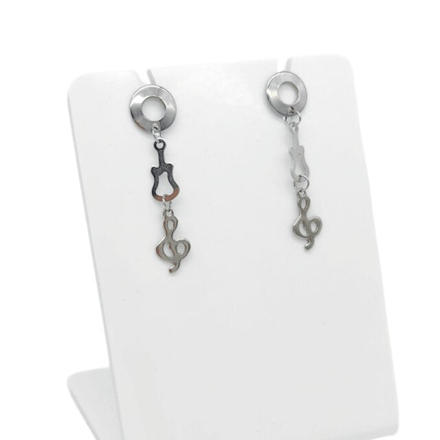 Music Note Guitar Drop Earrings