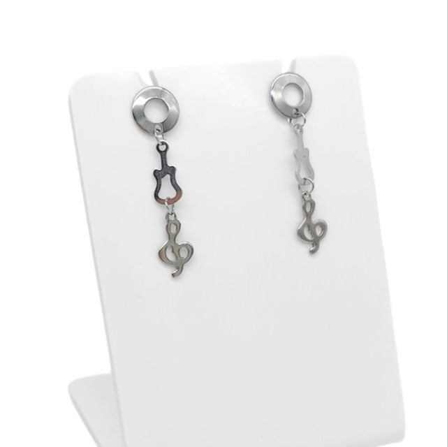 Music Notes Guitar Drop Earrings