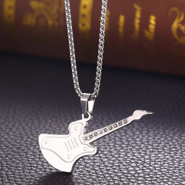 Electric Guitar Antique Necklace