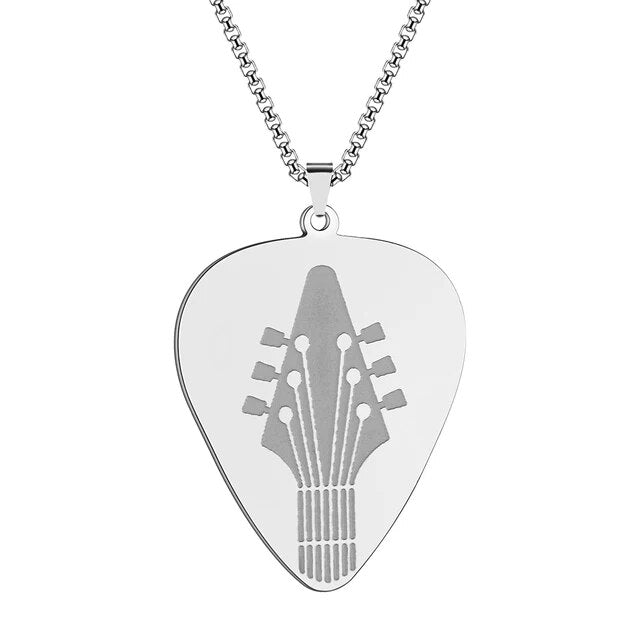 Stainless Steel Guitar Pick Necklace - Artistic Pod