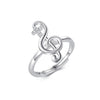 Music Note Silver Opening Ring