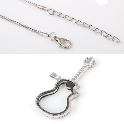 Guitar Floating Locket Necklace