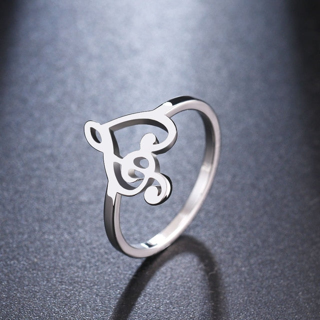 Heart of Treble & Bass Clef Ring