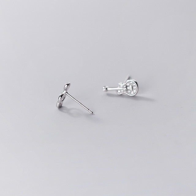 Sterling Guitar/Music Notes Stud Earrings