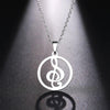 Free - Music Notes Round Necklace