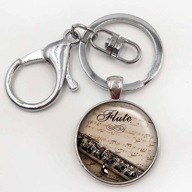 Flute Necklace, Keychain, Ring, Earrings, Cufflink & Brooch - Artistic Pod