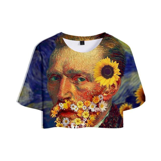 Van Gogh 3D Printed Crop Top