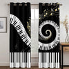 Spiral Music Piano Keys Curtains