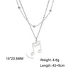 Double Chain Music Note Necklace