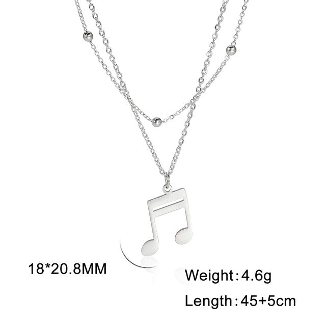 Music Note Double Layered Necklace