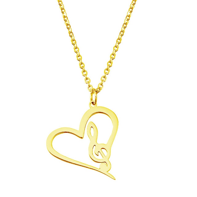 Free - Music Note Heart Pendant Necklace