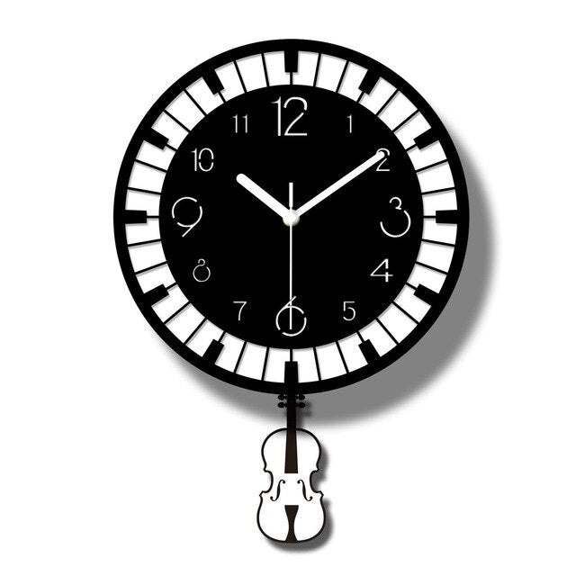 Modern Music Piano Keys Wall Clock