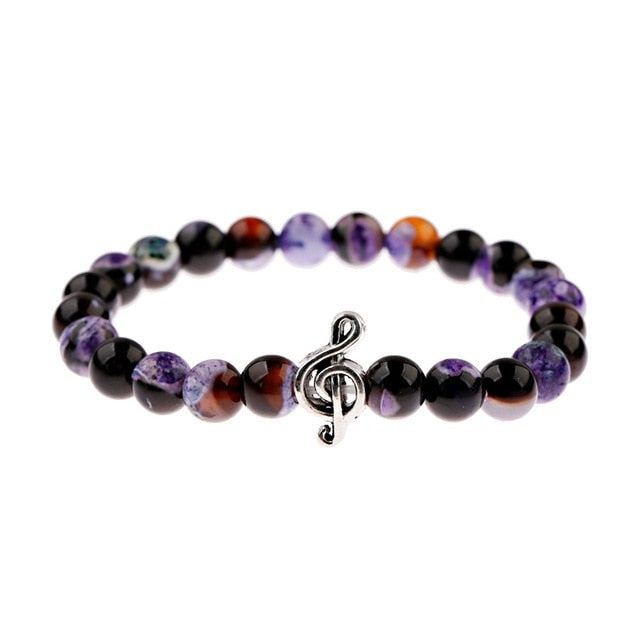 Colorful Stone Music Note Bracelet