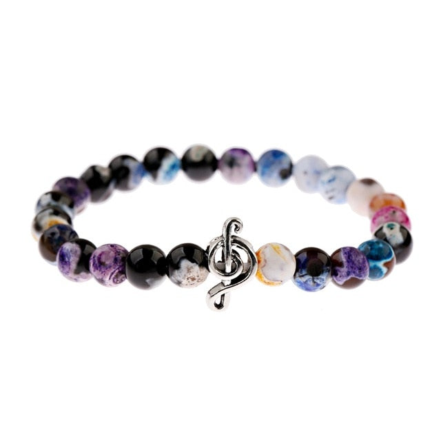 Colorful Stone Music Note Bracelet