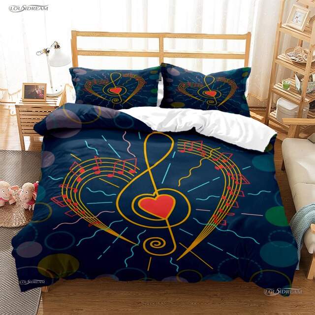 Vintage Music Note Bedding Set