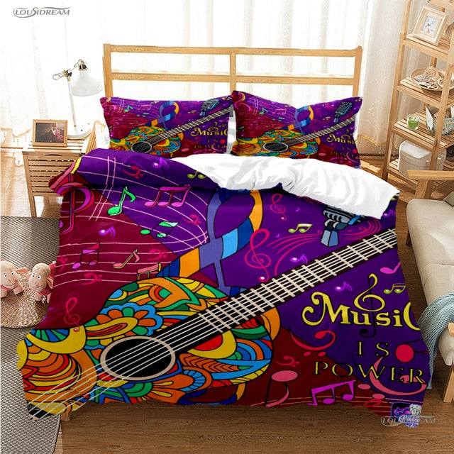 Vintage Music Note Bedding Set