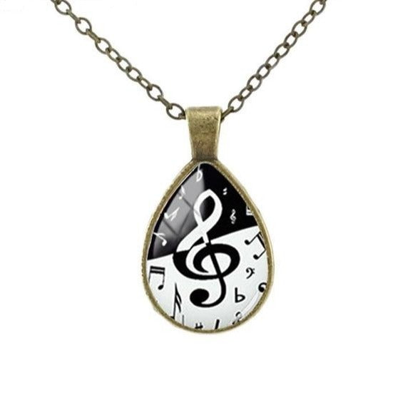 Water Drop Shaped Music Necklace - Treble Clef - { shop_name }} - Review