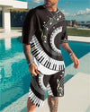 Piano Key Pattern Clothing Set