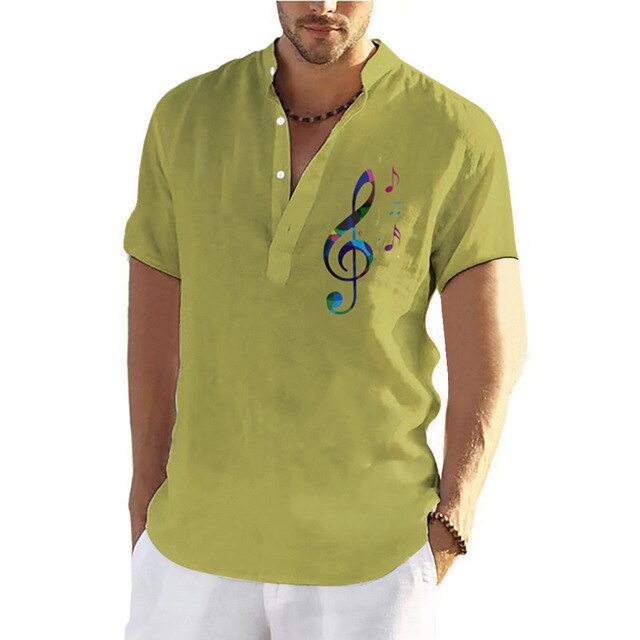 Music Note Standing Collar Shirt