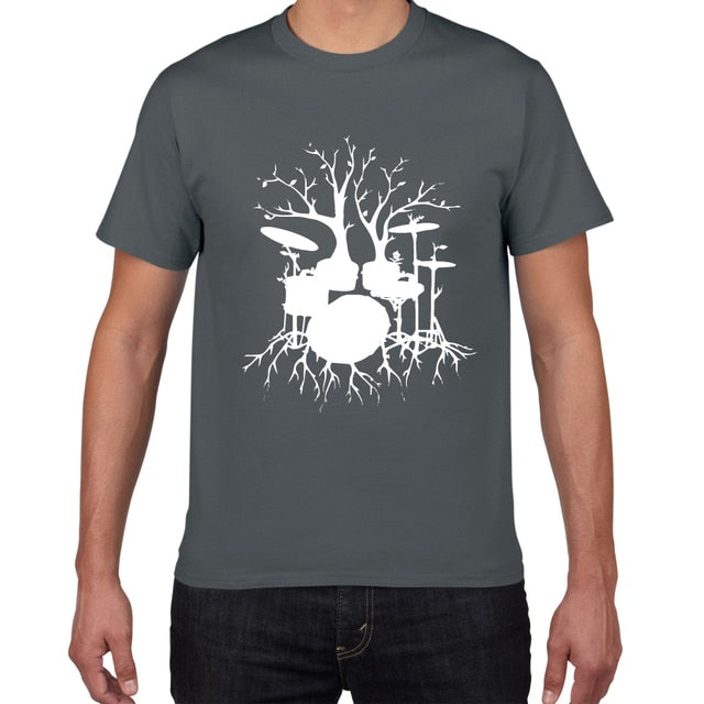 Drum Tree Cotton T-Shirt