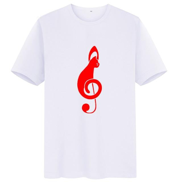 Treble Clef Cute Cat T-shirt