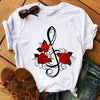 Red Rose Treble Clef T-shirt