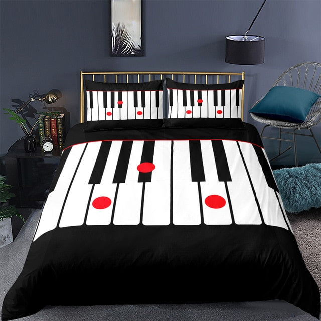 Piano Music Notes Printed Bedding Set
