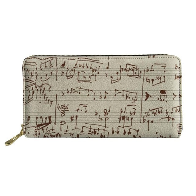 Music Notes Leather Wallet