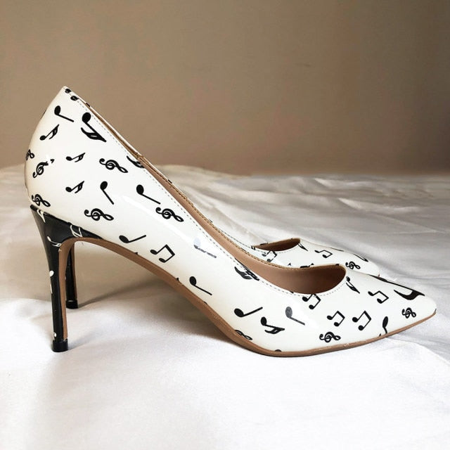 Music Notes Stiletto High Heels
