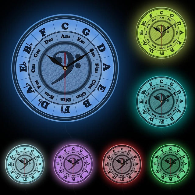 Bass Clef Circle Of Fifths Wall Clock