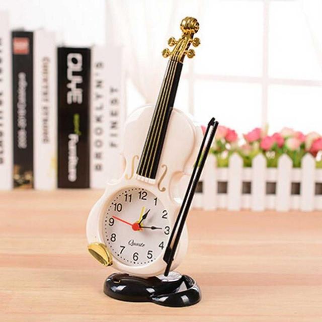 Violin Quartz Alarm Clock - White - { shop_name }} - Review