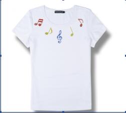 Music Print Crystal T-Shirt