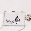 Music Notes White Handbag