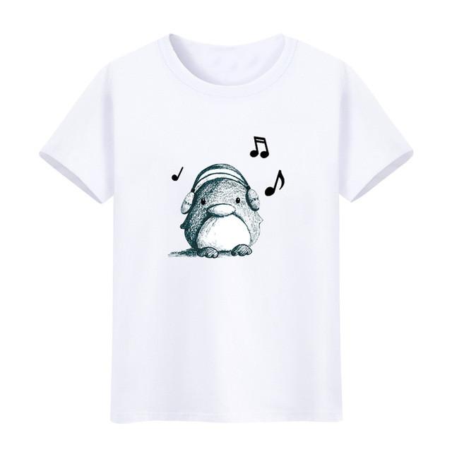 Penguin Listen to Music T-shirt