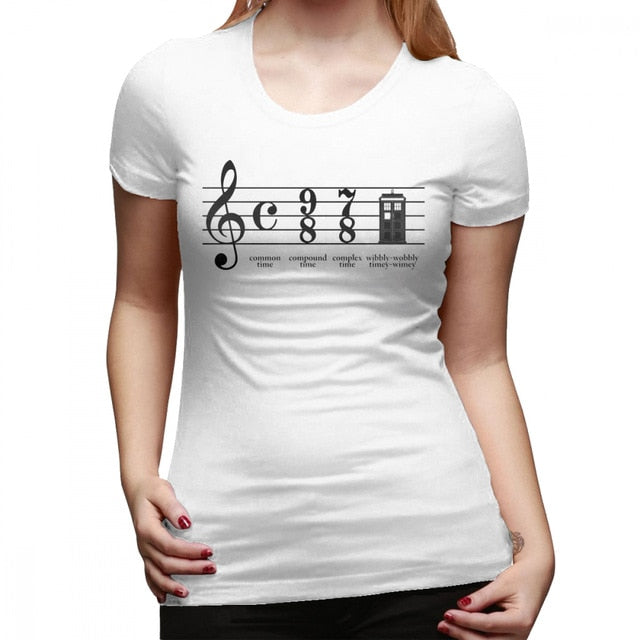 Music Notes O-Neck Women Tee