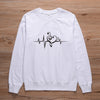 Music Notes Heart Beat Sweatshirt - White / S - { shop_name }} - Review