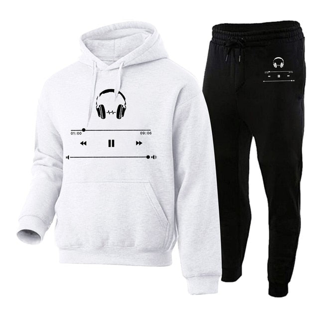 Music Play Graphic Hoodie Set