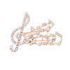 Crystal Music Notes Brooch