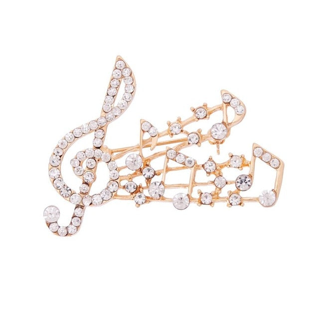 Free - Crystal Music Notes Brooch