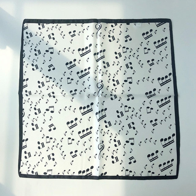Musical Notes Printed Silk Scarf