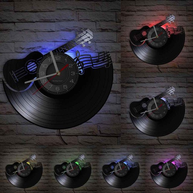 Guitar/Music Notes Wall Clock