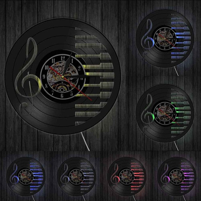 Treble Clef Piano Keys Wall Clock