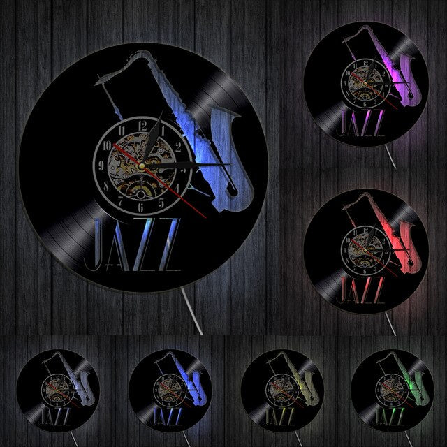 Saxophone Vinyl Record Wall Clock - With LED - { shop_name }} - Review