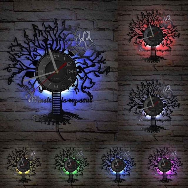 Music Is My Soul Tree Wall Clock