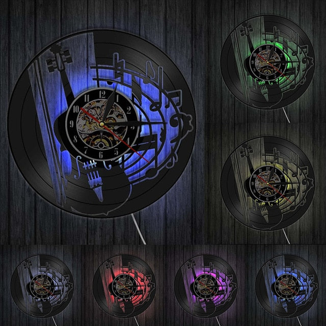 Vintage Music Notes Violin Wall Clock