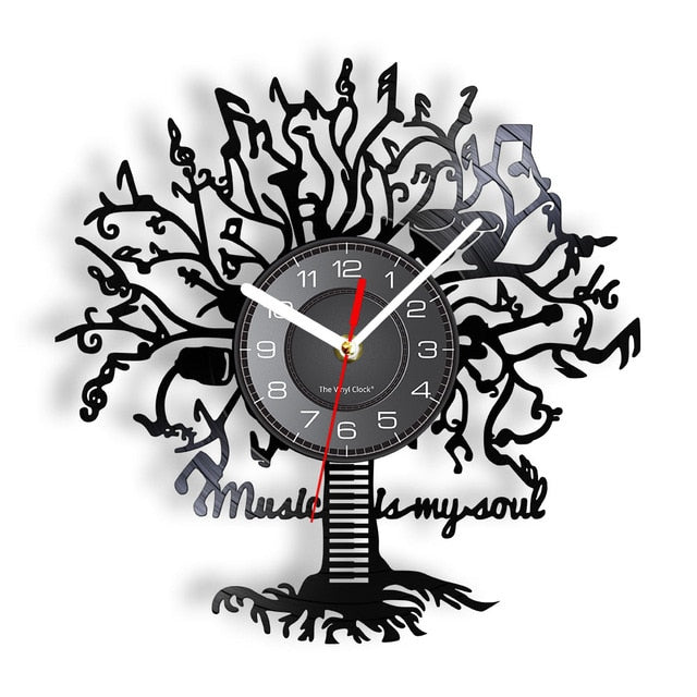 Music Is My Soul Tree Wall Clock